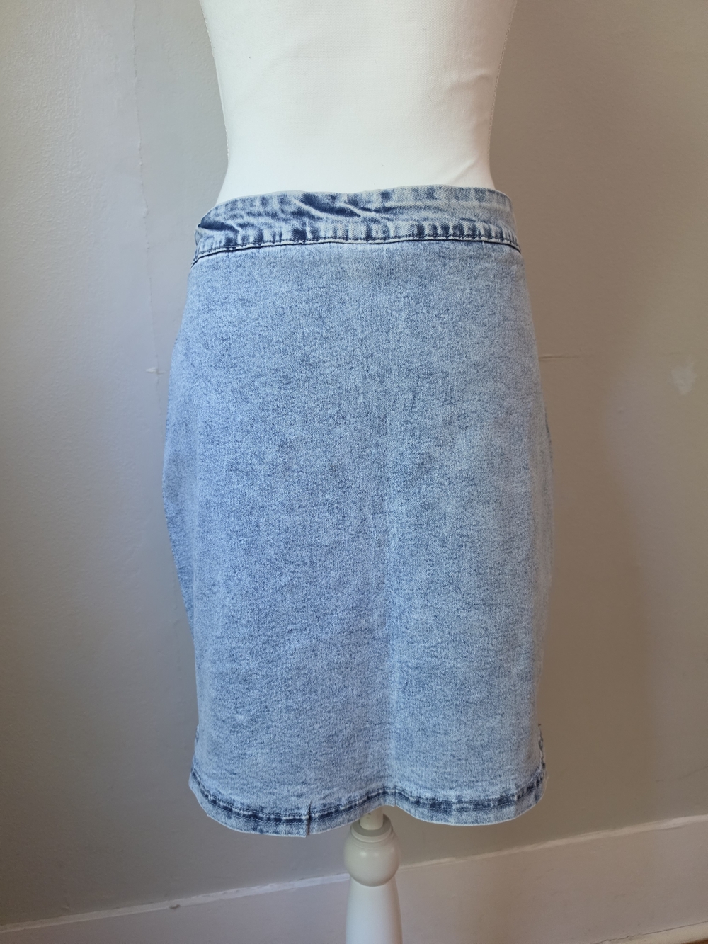Studded Light Blue Denim Mini Skirt - Women - Picture 8 of 14